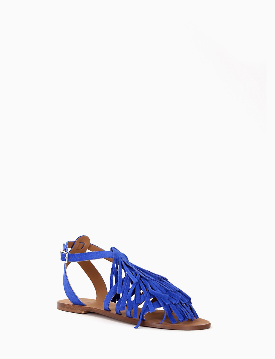 Low heel sandals blu chamois