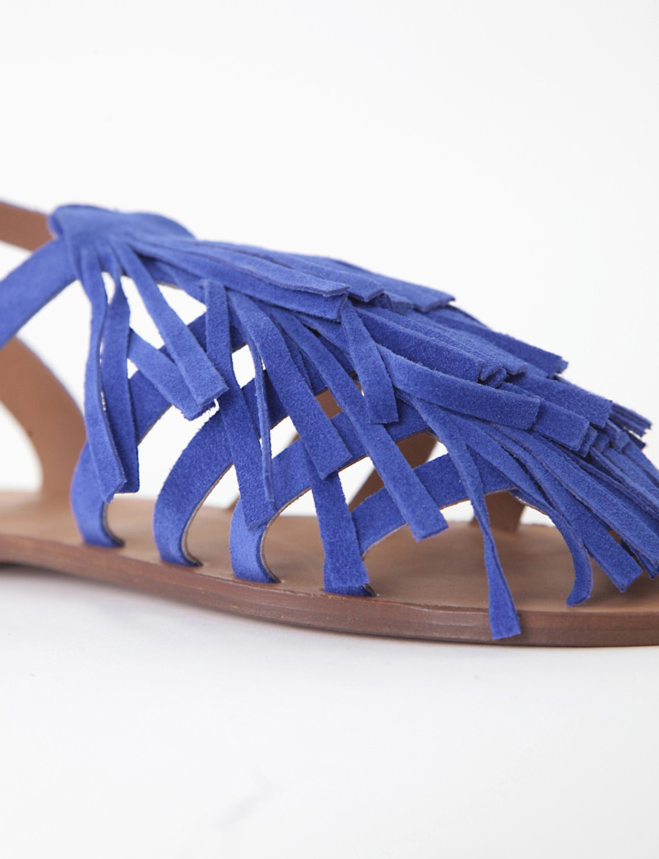 Low heel sandals blu chamois