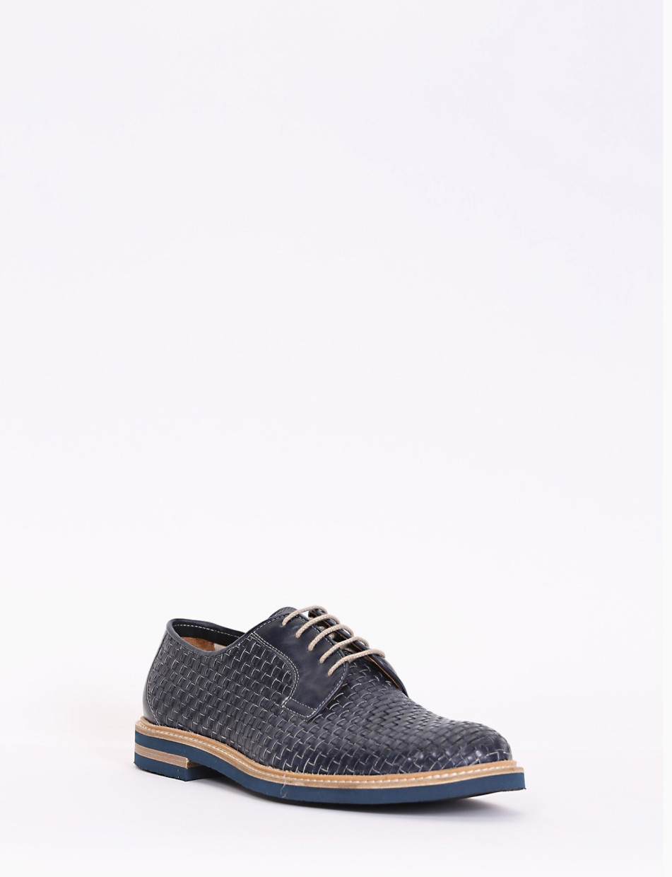 Lace-up shoes heel 2 cm blu leather