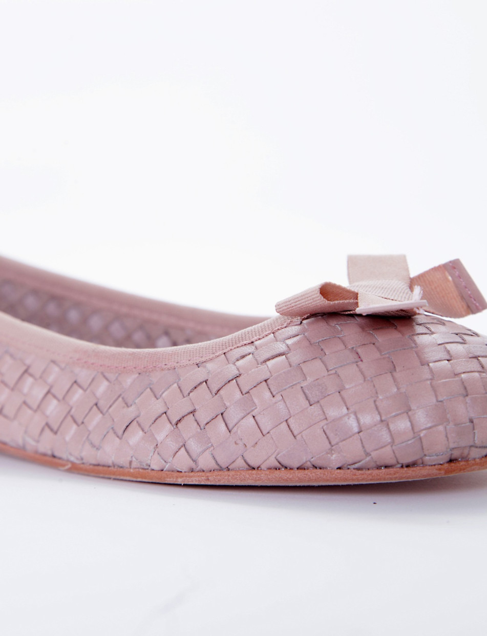 Flat shoes pink leather