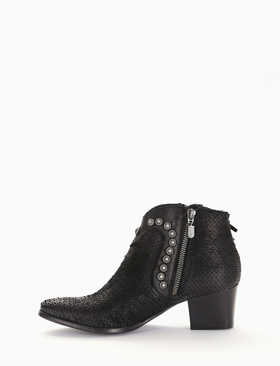Stivaletto texano con tacco 50 nero