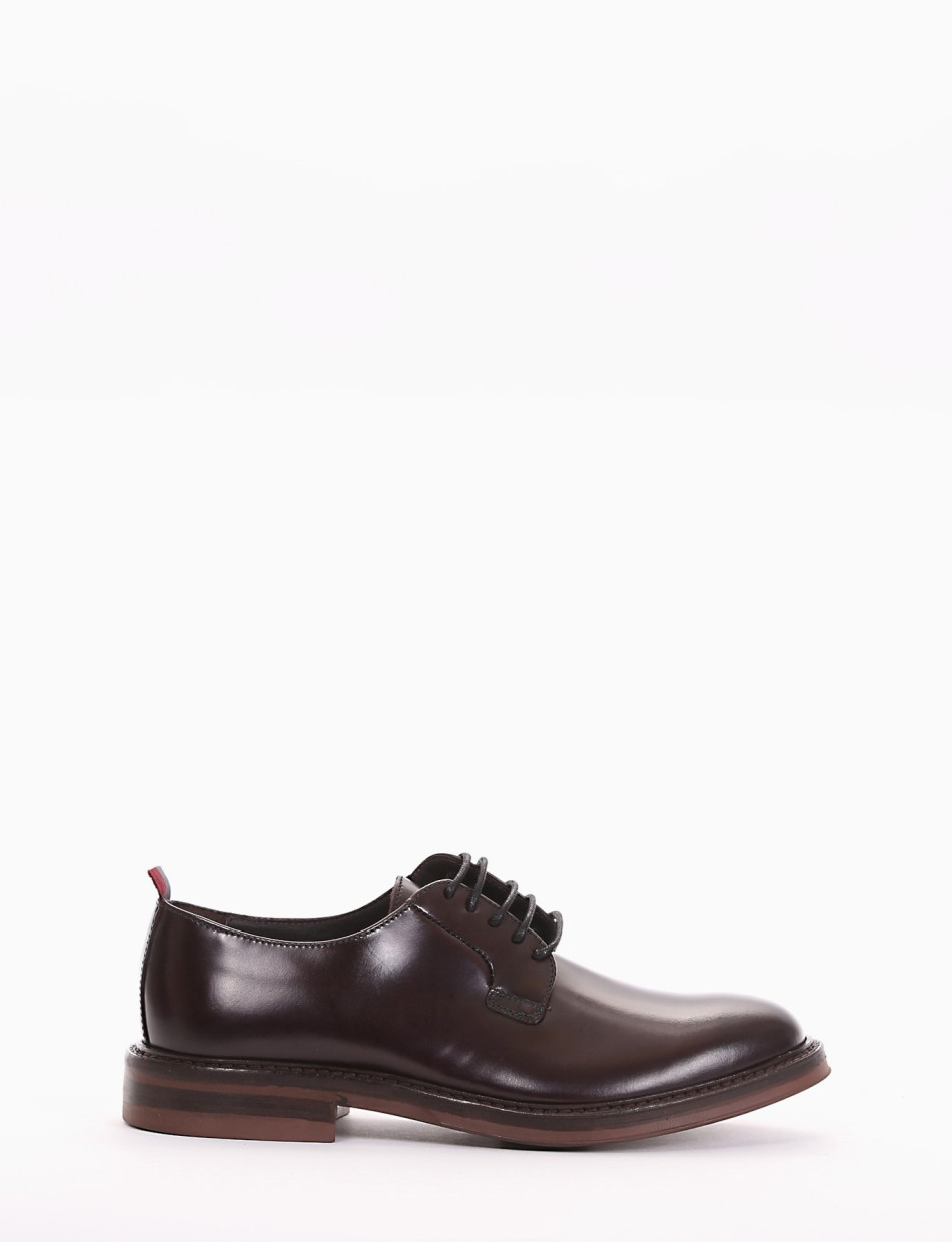 Lace-up shoes heel 2 cm bordeaux leather