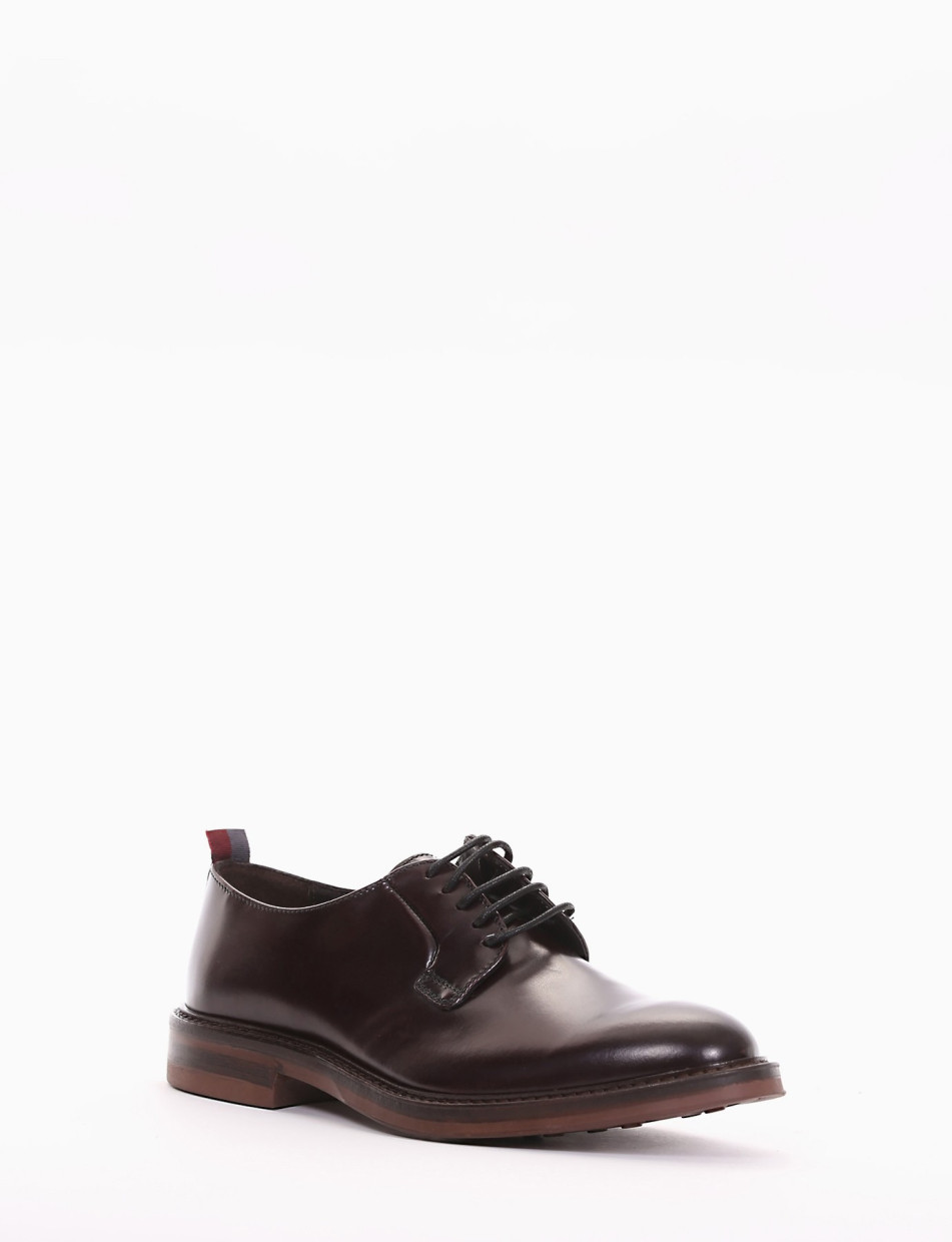 Lace-up shoes heel 2 cm bordeaux leather