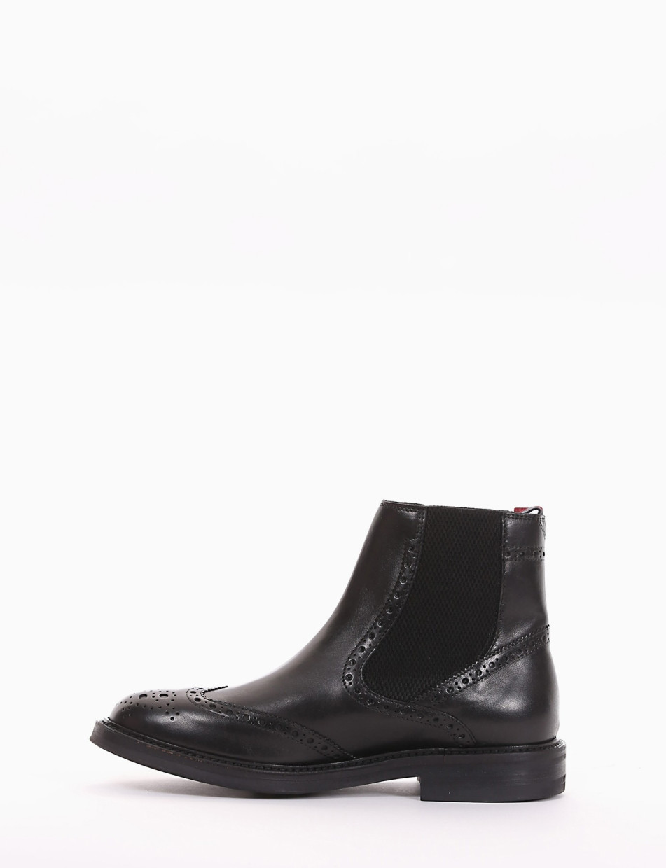 Ankle boots heel 3 cm black leather