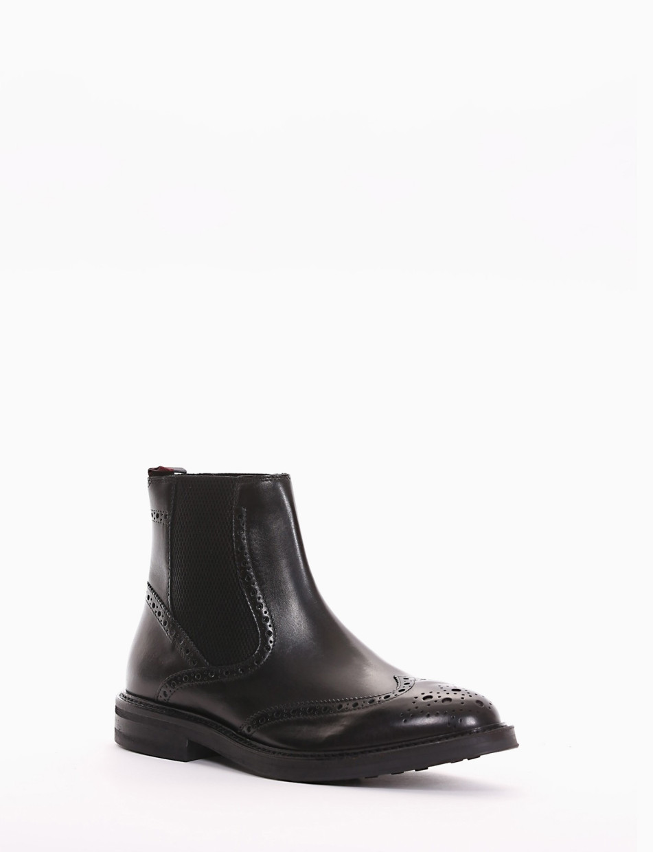 Ankle boots heel 3 cm black leather