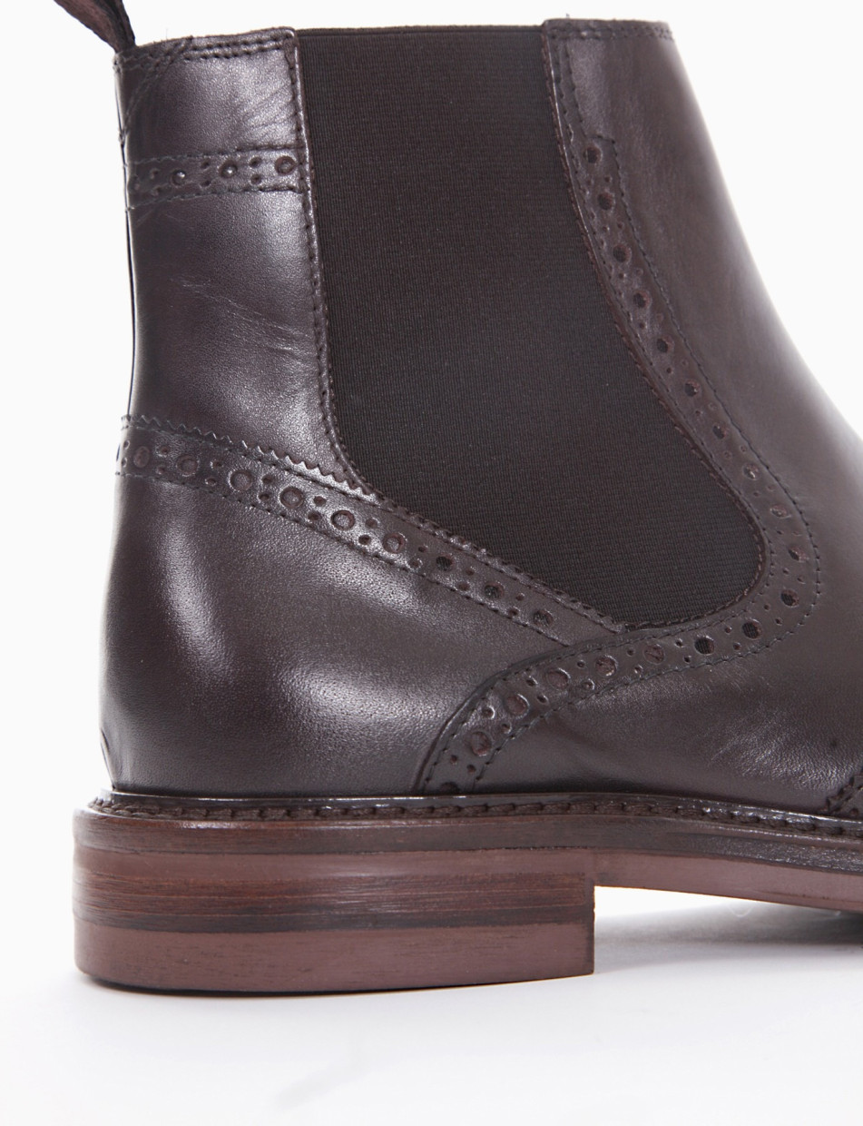 Ankle boots heel 3 cm dark brown leather