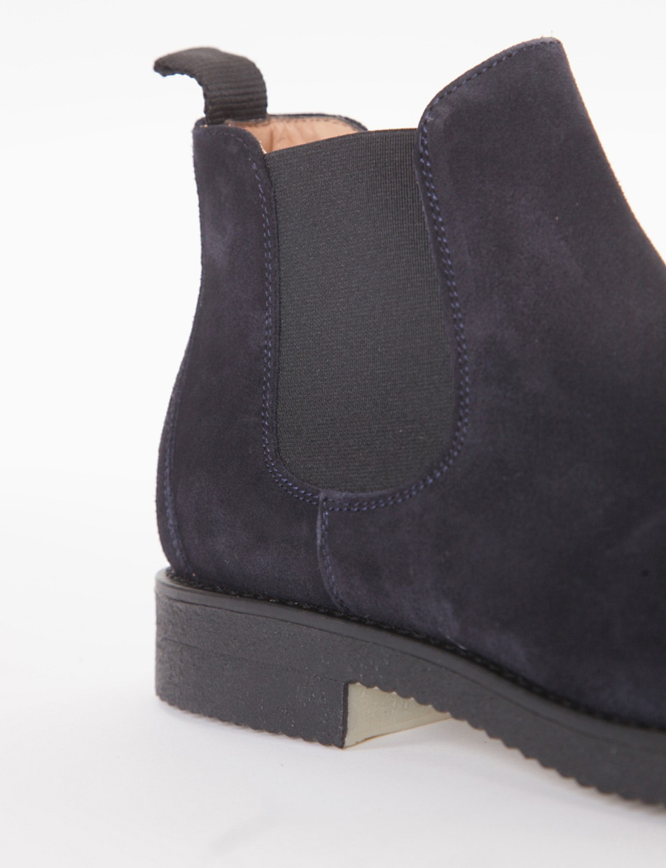 Ankle boots heel 3 cm blu chamois