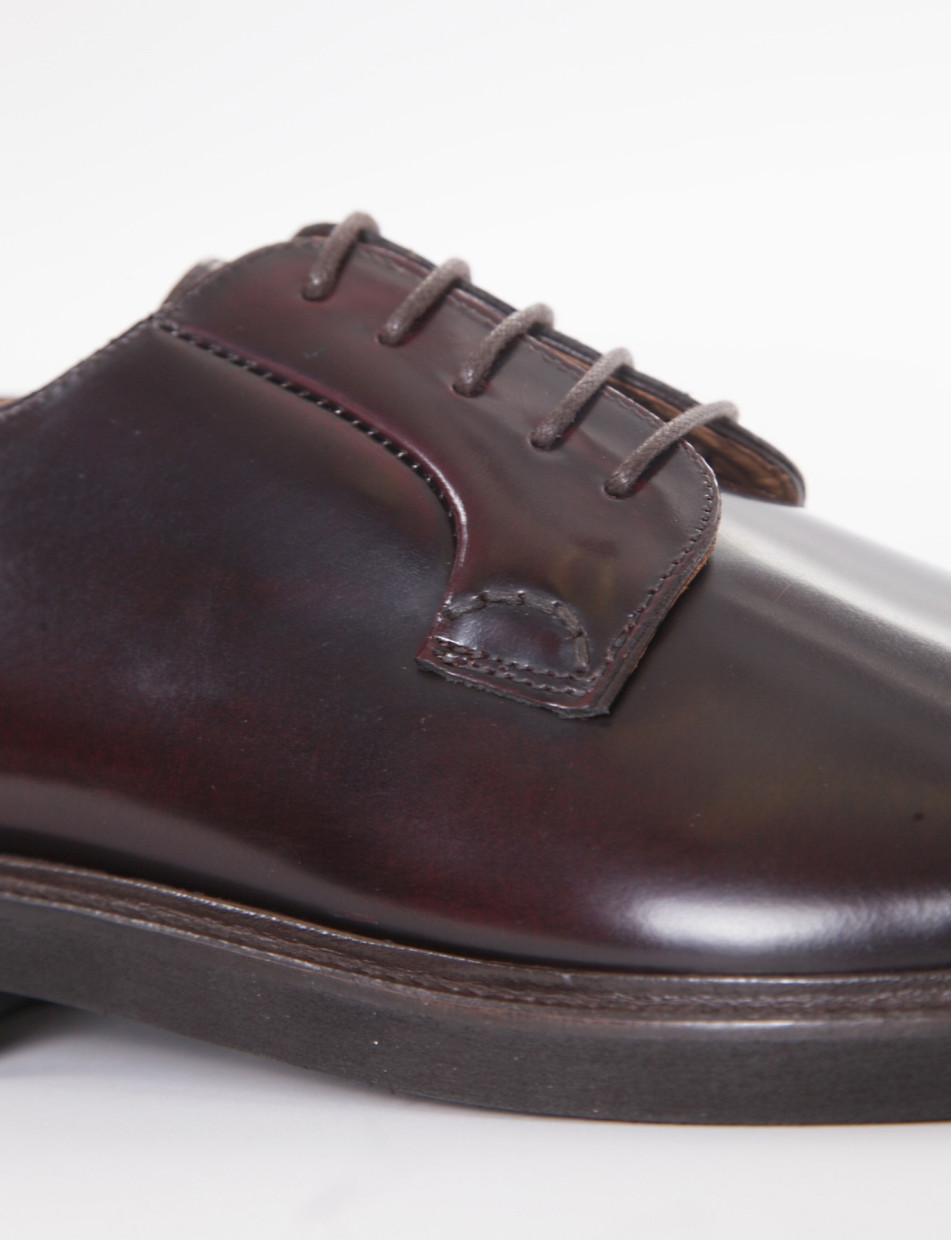 Lace-up shoes heel 2 cm bordeaux leather