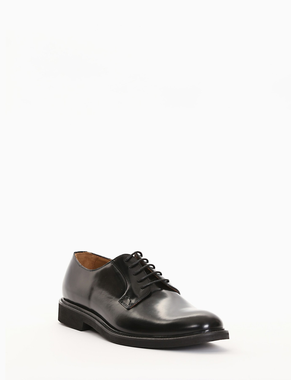 Lace-up shoes heel 2 cm black leather