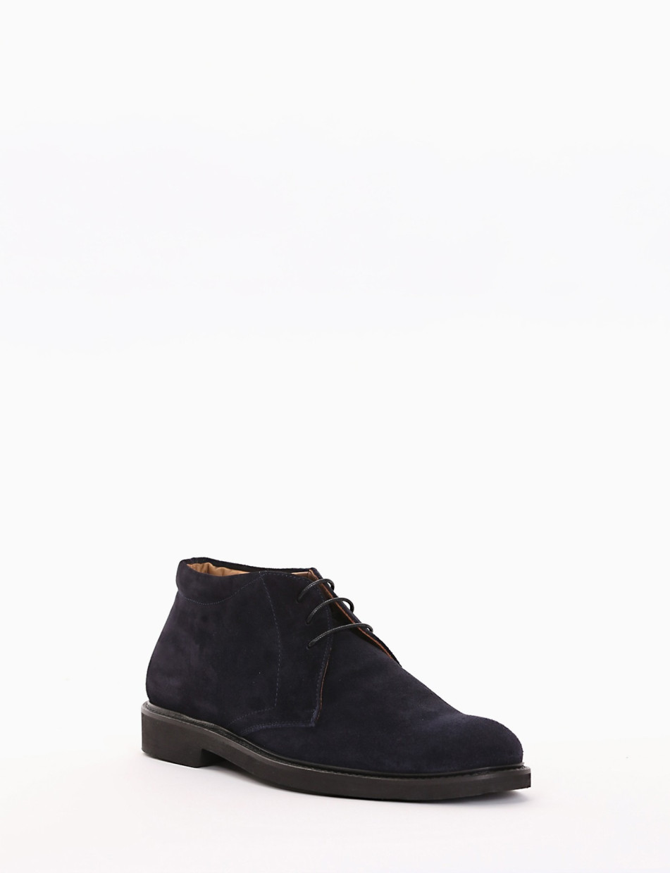 Desert boots heel 2 cm blu chamois