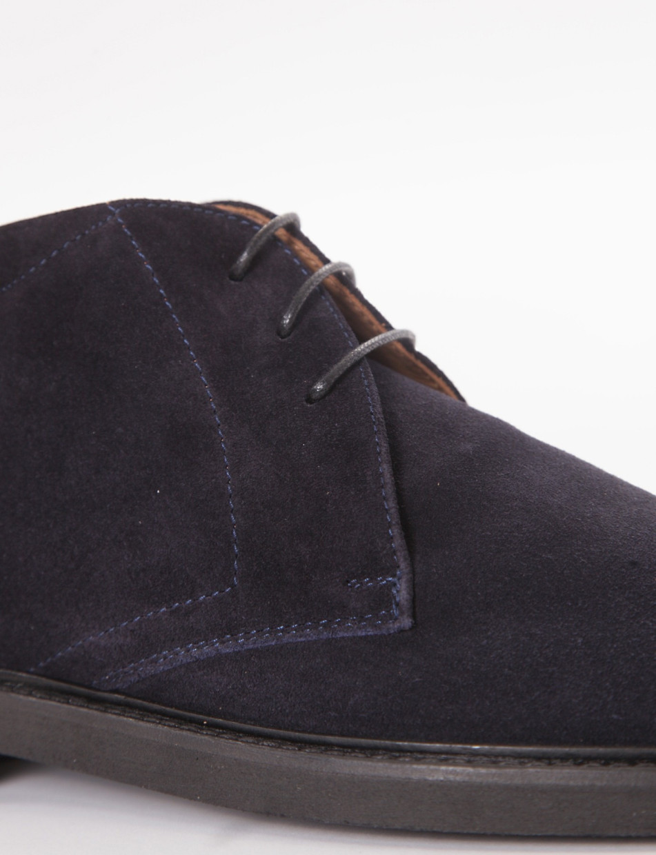 Desert boots heel 2 cm blu chamois