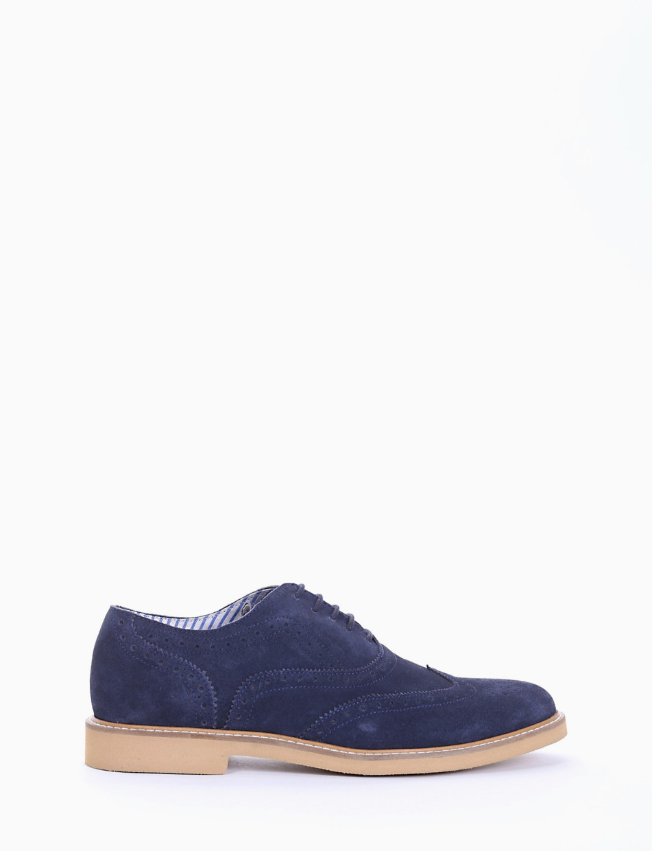 Lace-up shoes heel 2 cm blu chamois