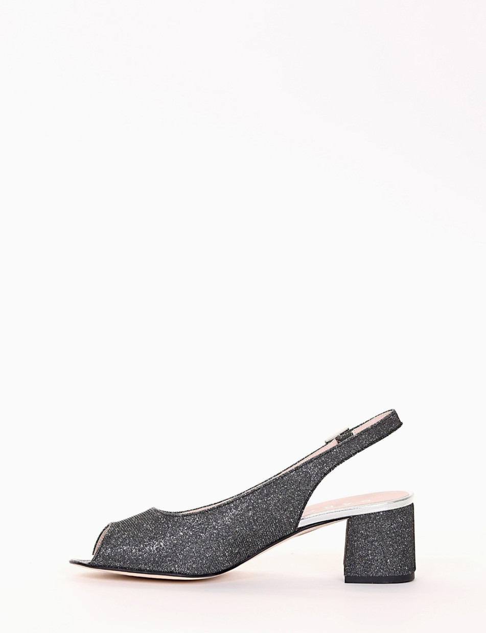sandalo tacco 5 cm nero