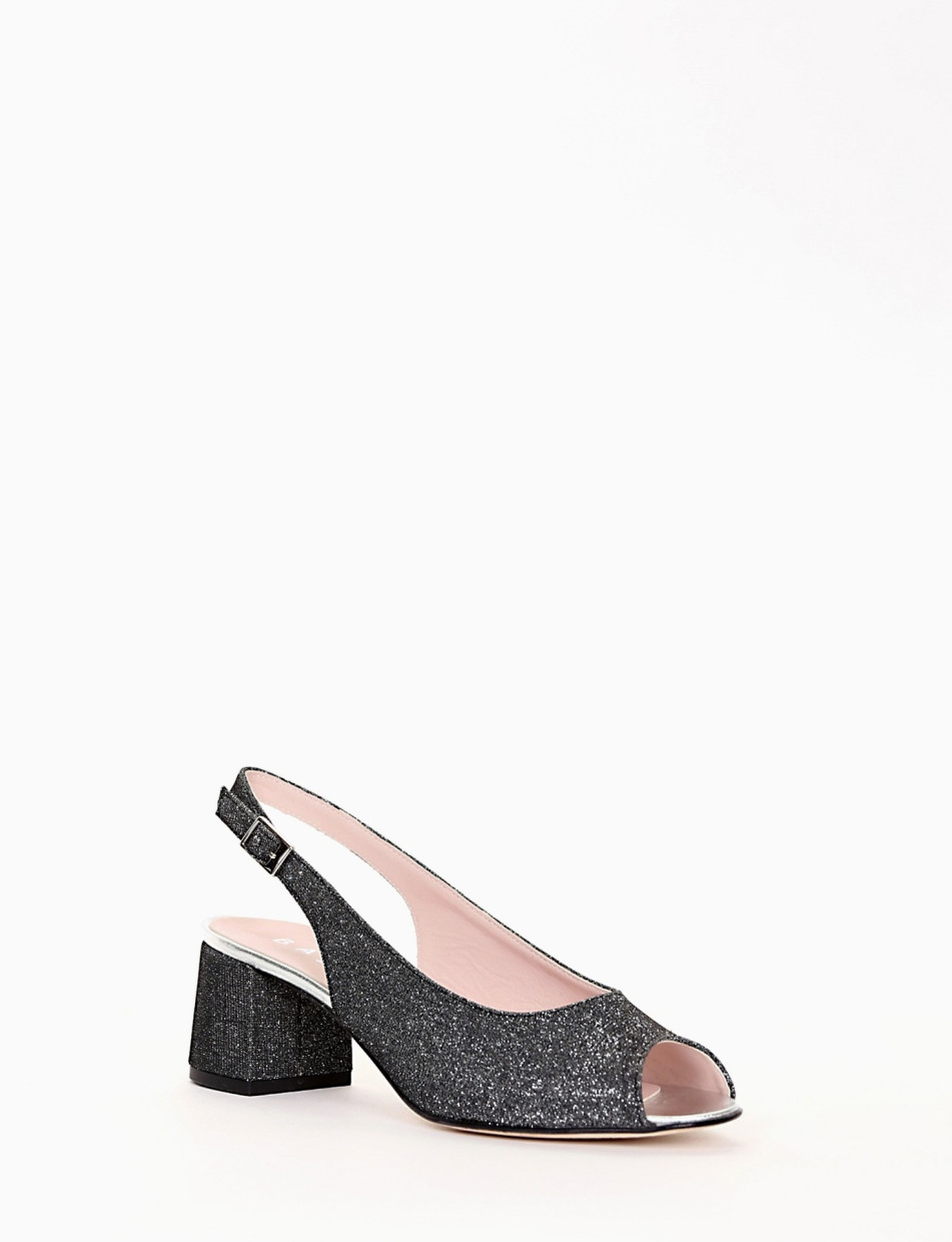sandalo tacco 5 cm nero
