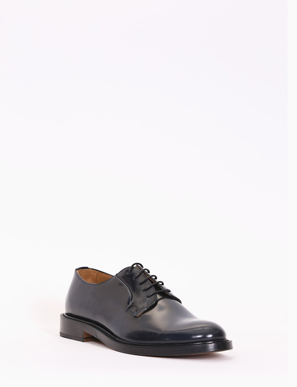 Lace-up shoes heel 2cm blu leather