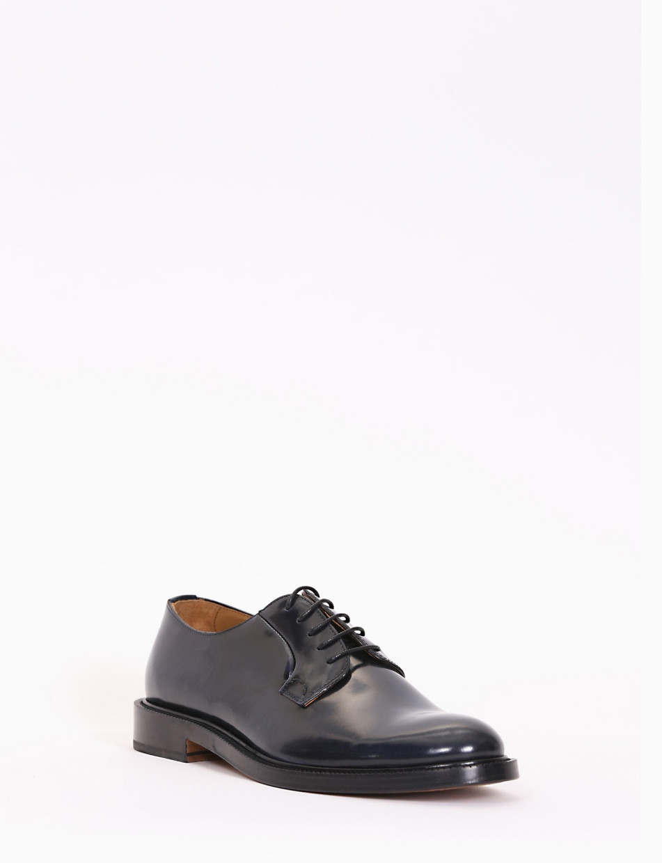 Lace-up shoes heel 2 cm blu leather