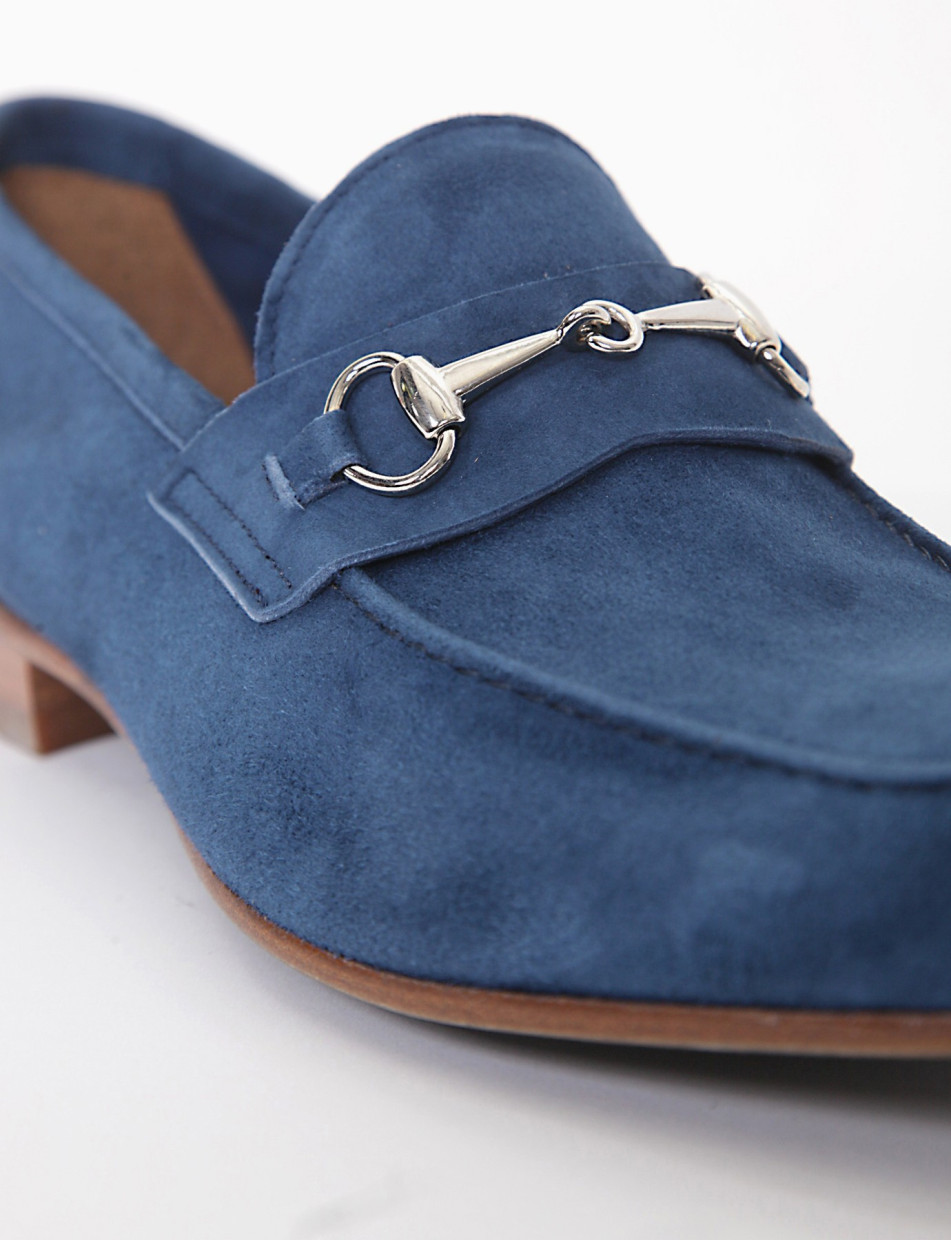 mocassino tacco 2 cm blu
