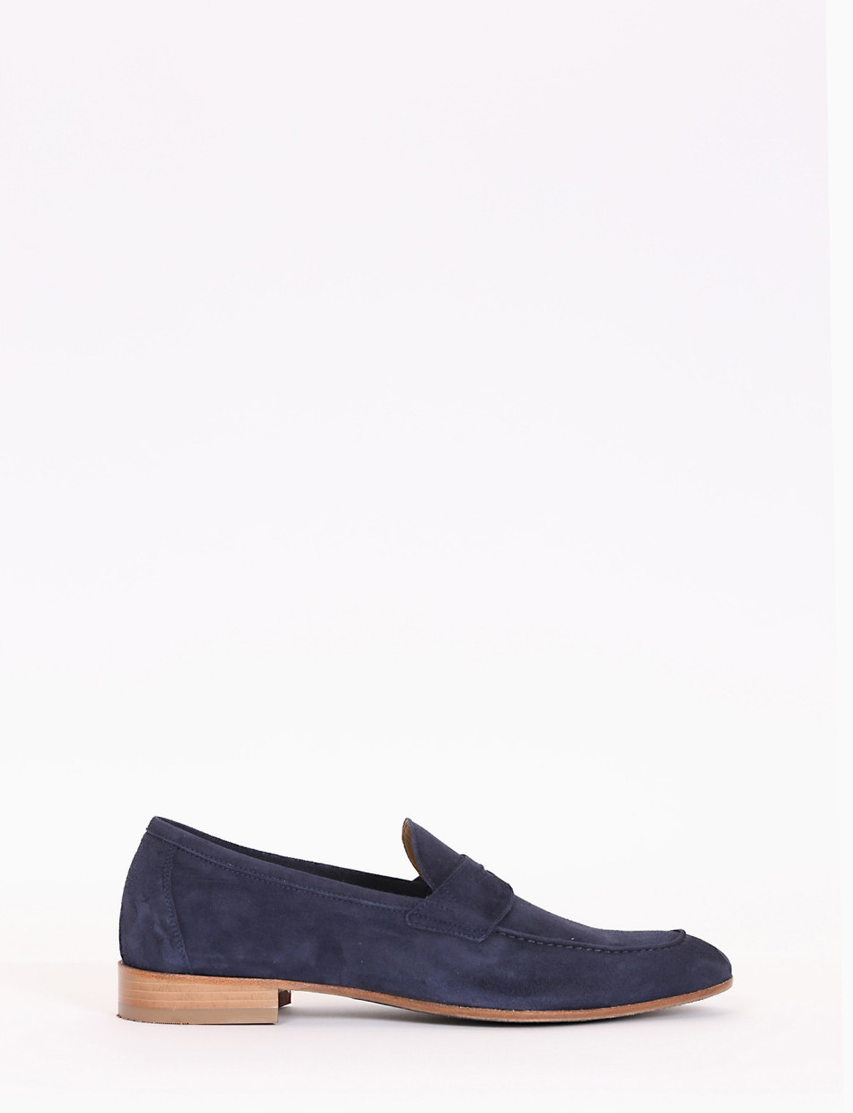 Mocassino tacco 2cm blu