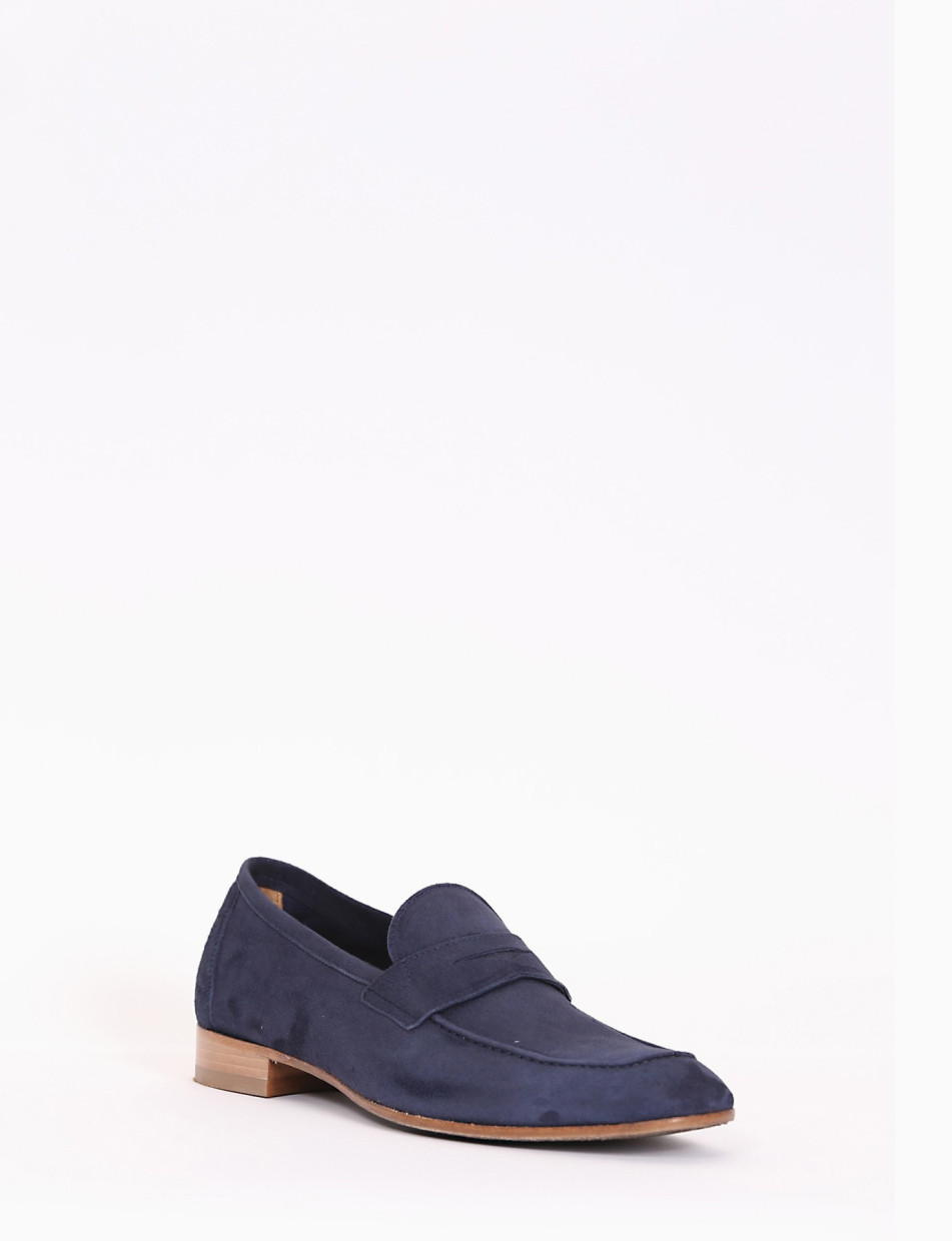 Mocassino tacco 2cm blu