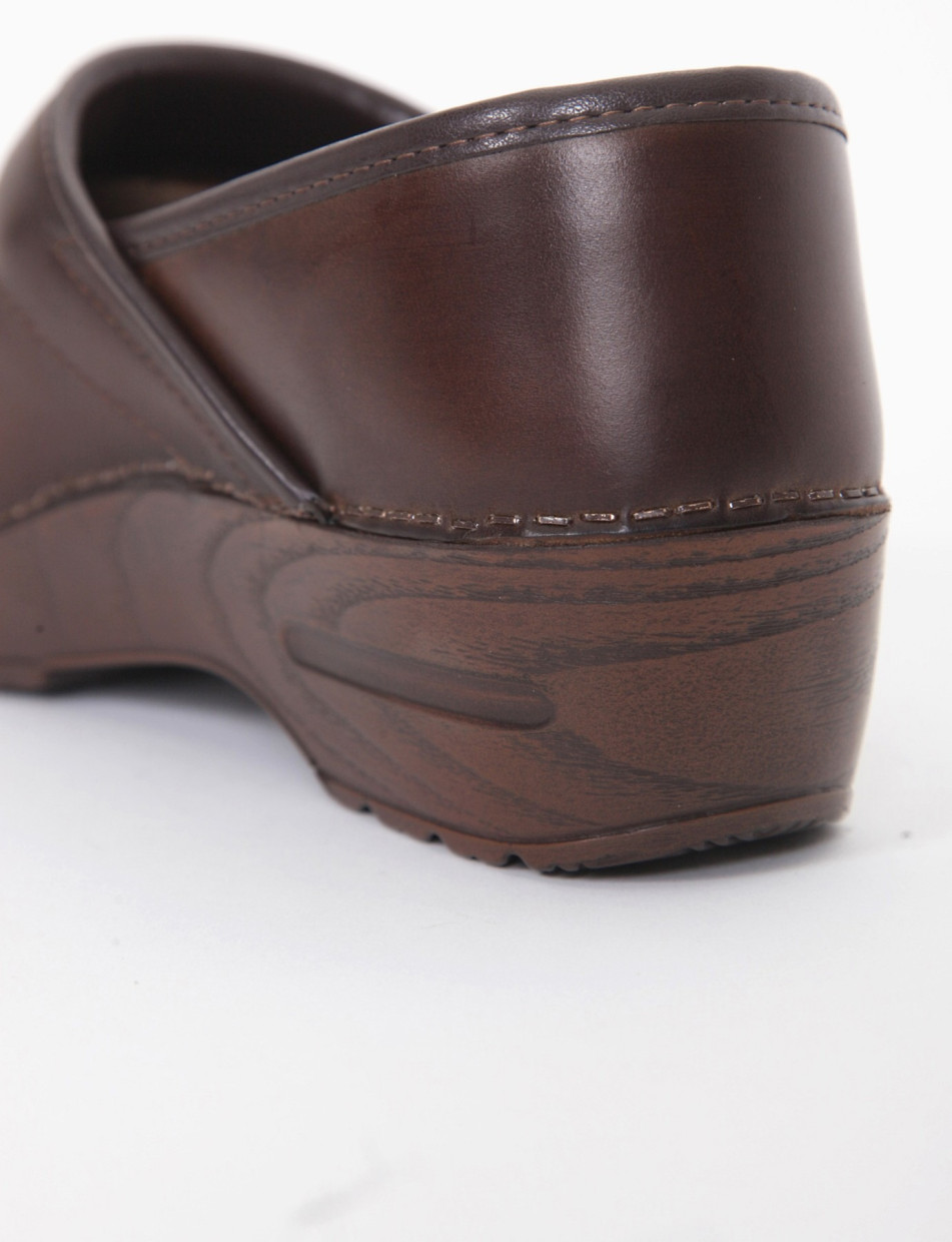 Sneakers heel 4 cm leather