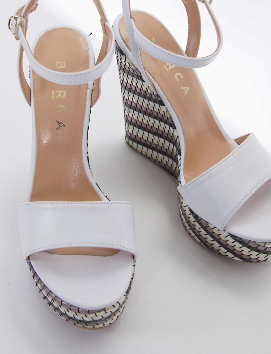 sandalo zeppa 13 cm bianco