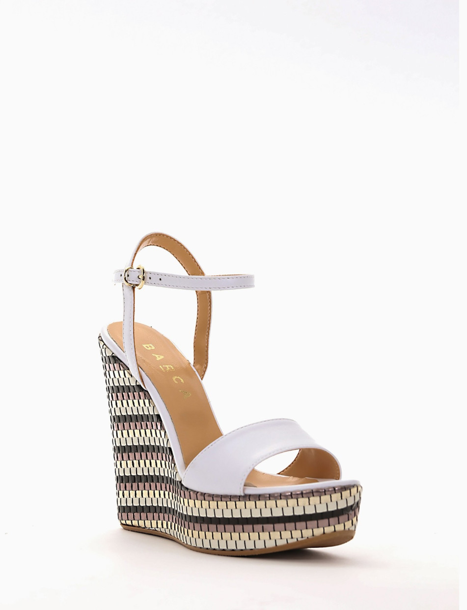 sandalo zeppa 13 cm bianco