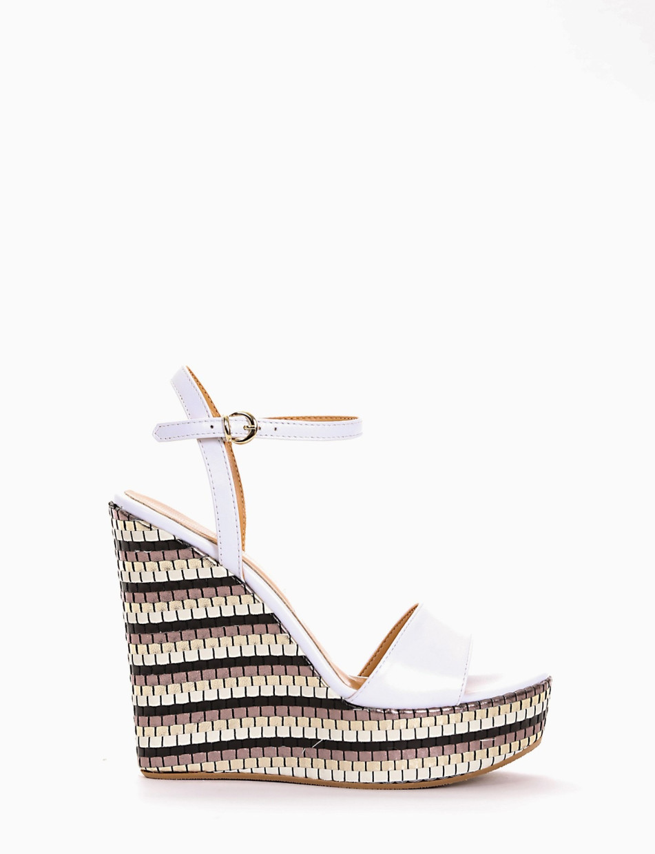 sandalo zeppa 13 cm bianco