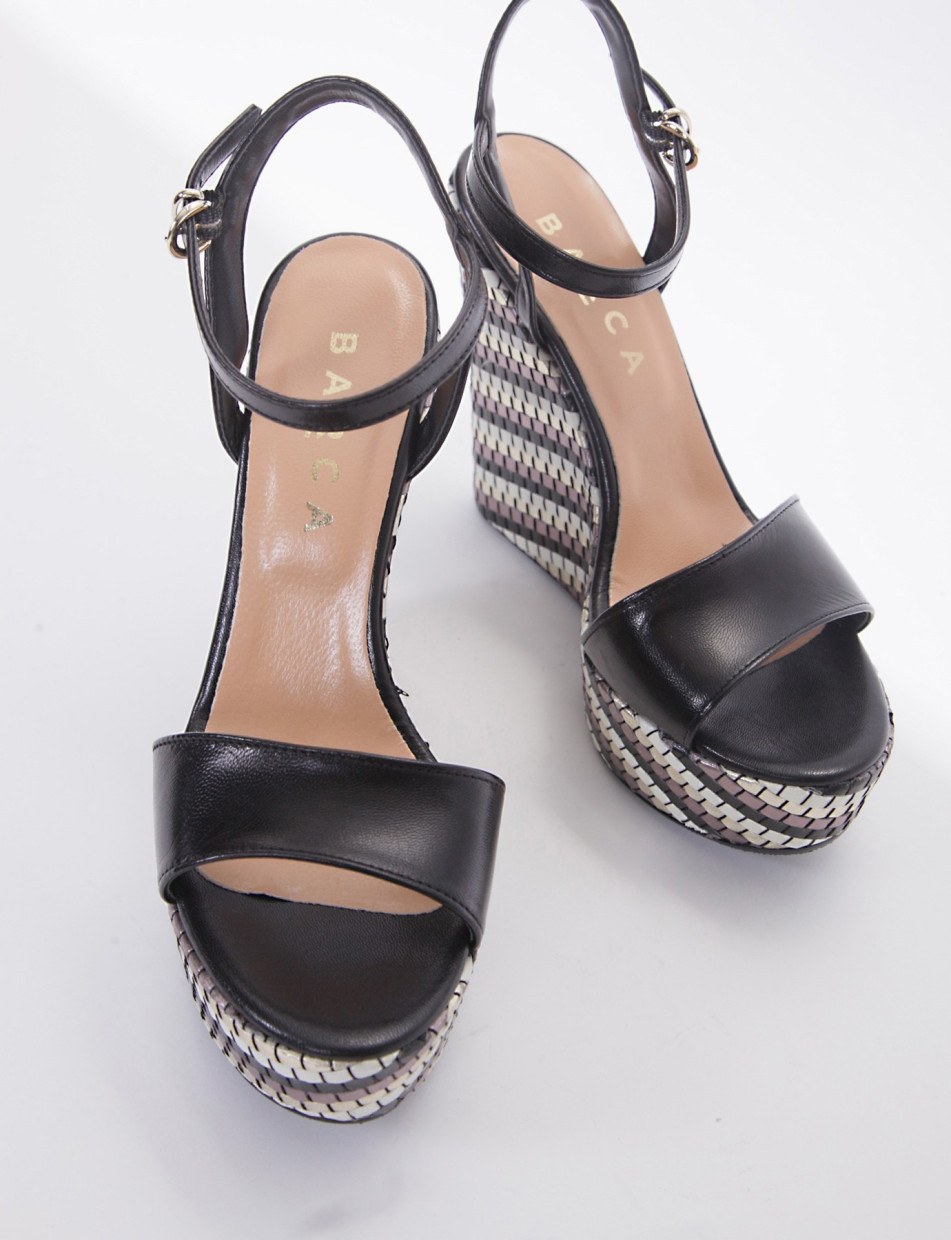 sandalo zeppa 13 cm nero