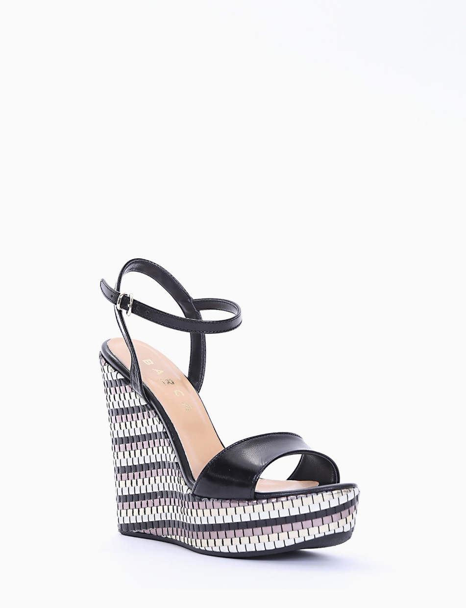 sandalo zeppa 13 cm nero