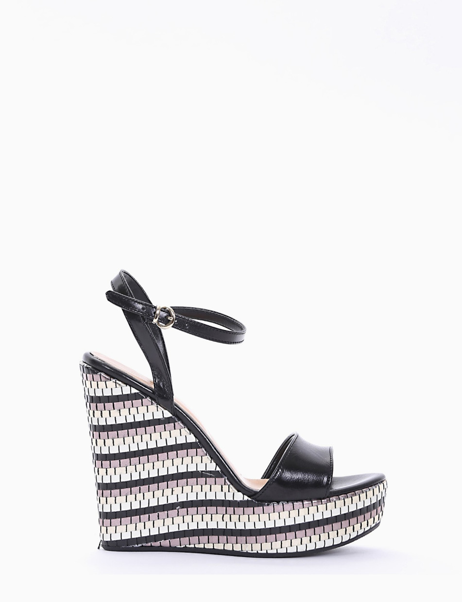 sandalo zeppa 13 cm nero