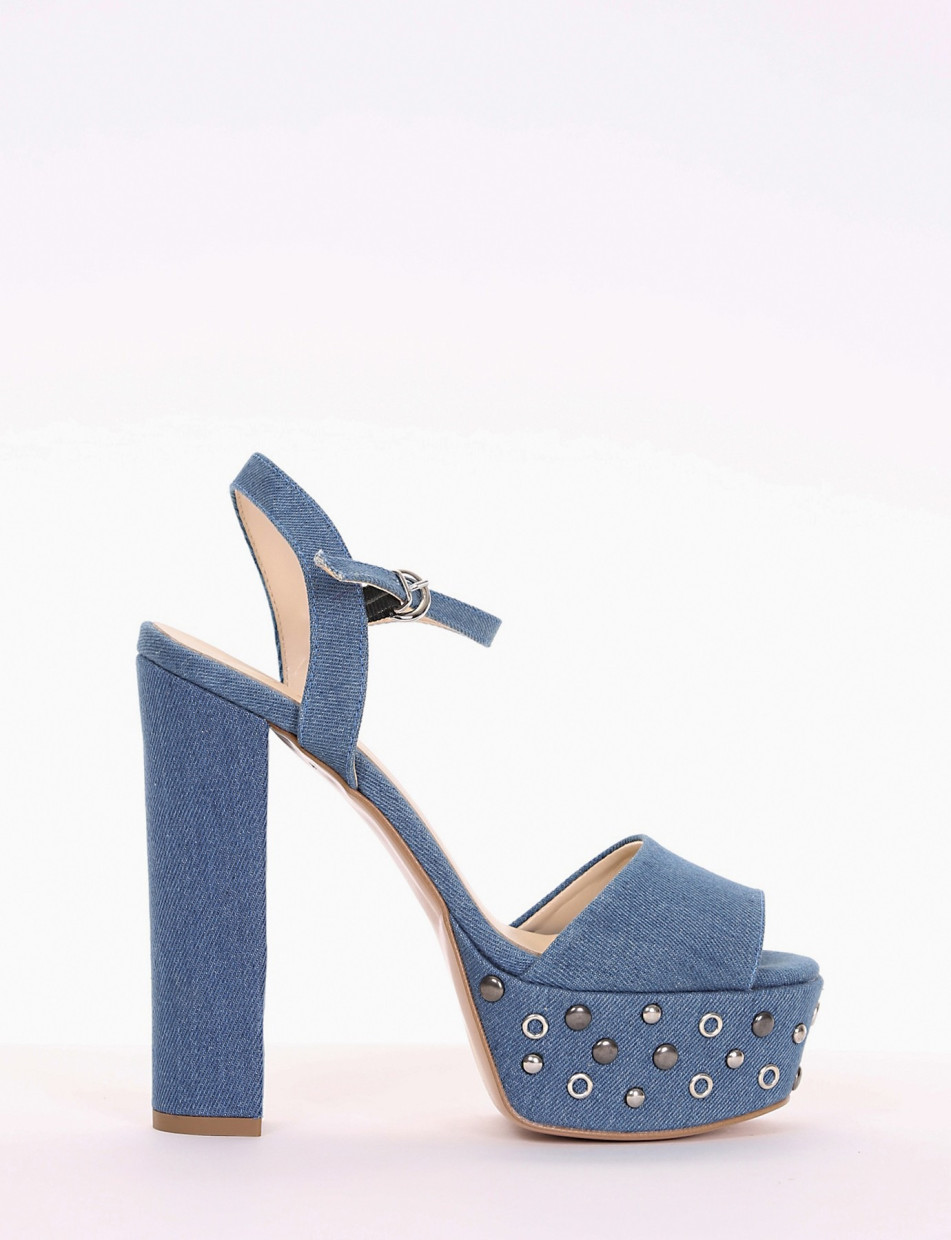 sandalo tacco 14 cm jeans