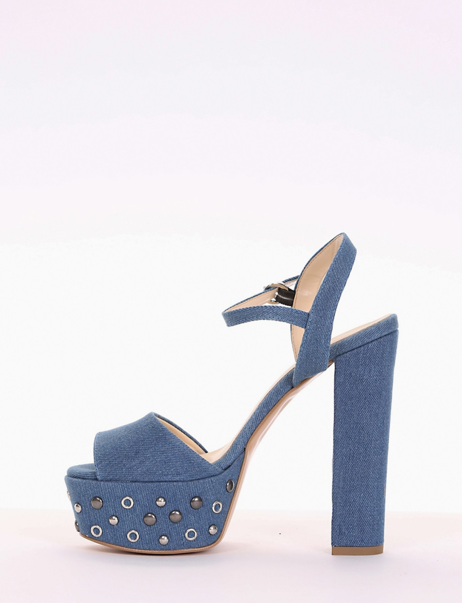 sandalo tacco 14 cm jeans