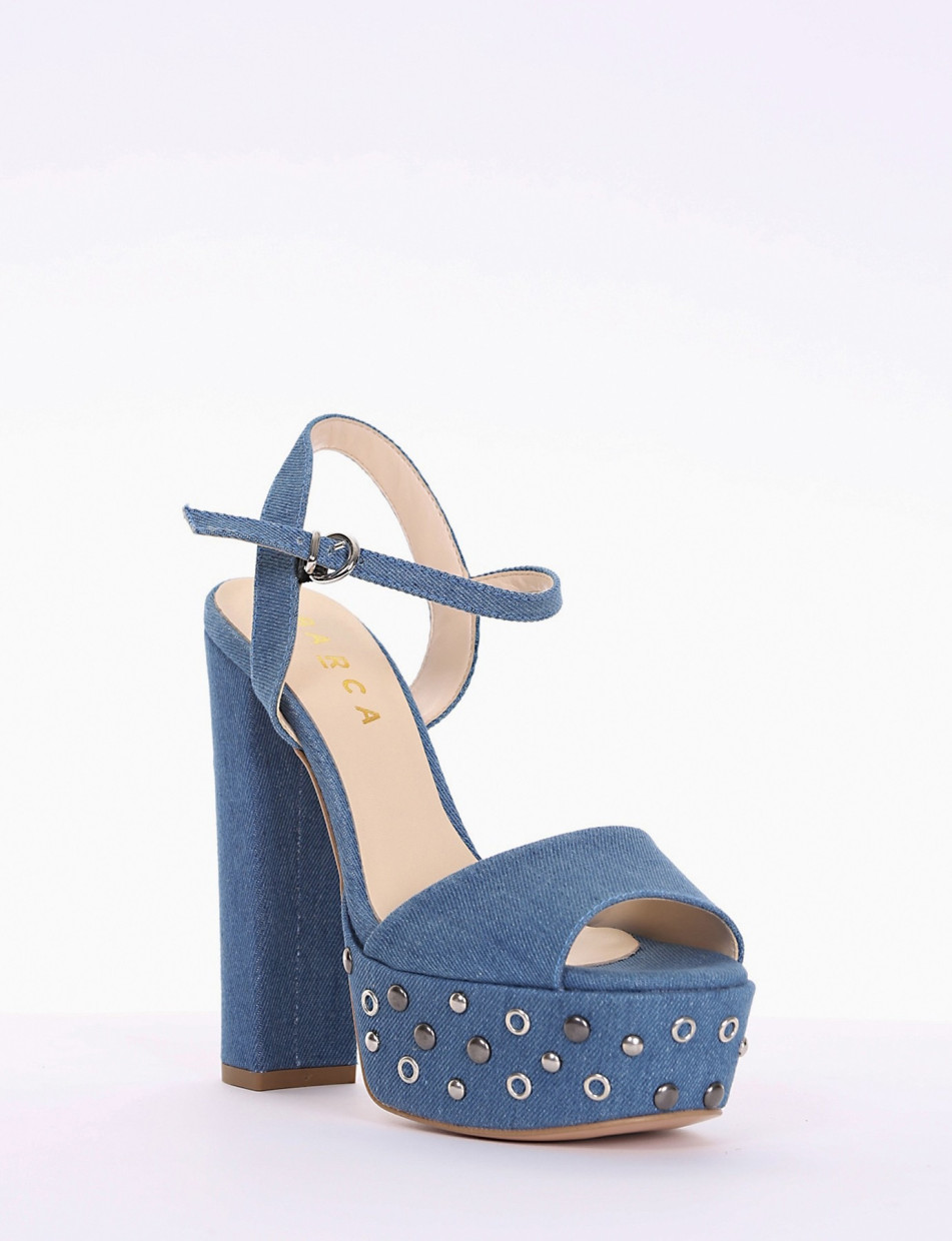 sandalo tacco 14 cm jeans