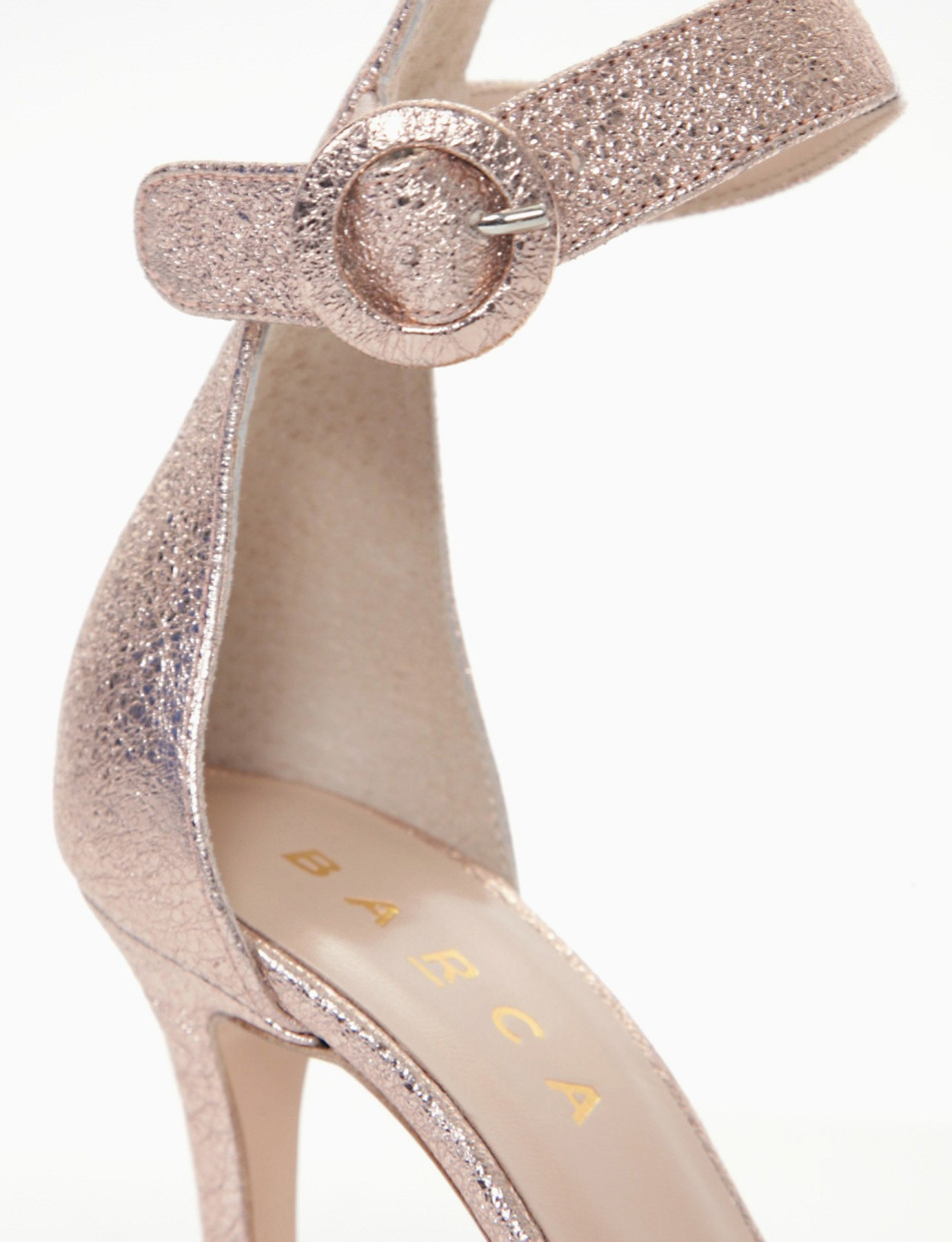 High heel sandals heel 10 cm copper laminated