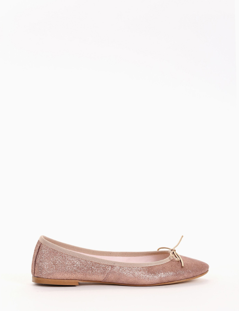 Flat shoes heel 5cm copper laminated