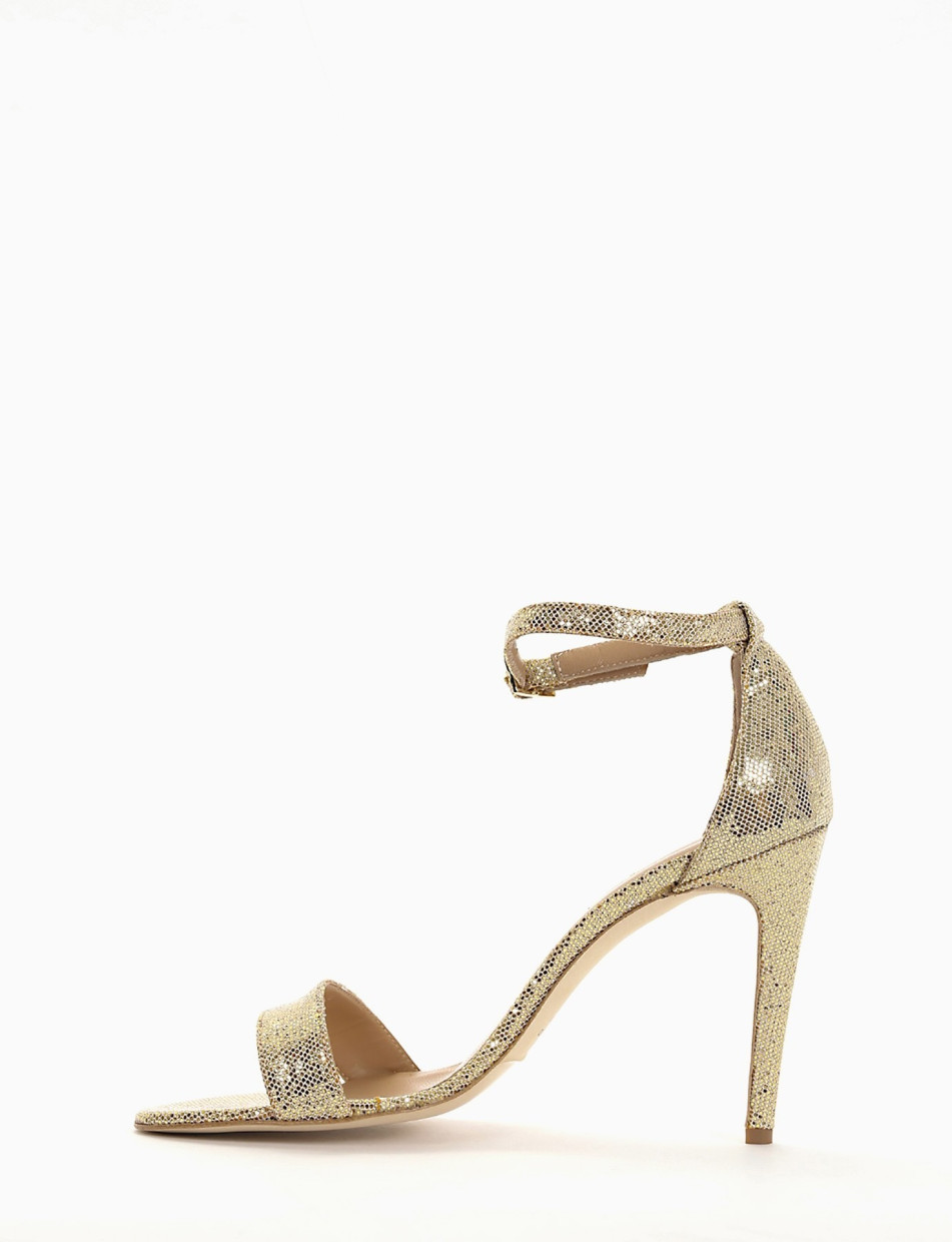 High heel sandals heel 10 cm gold glitter