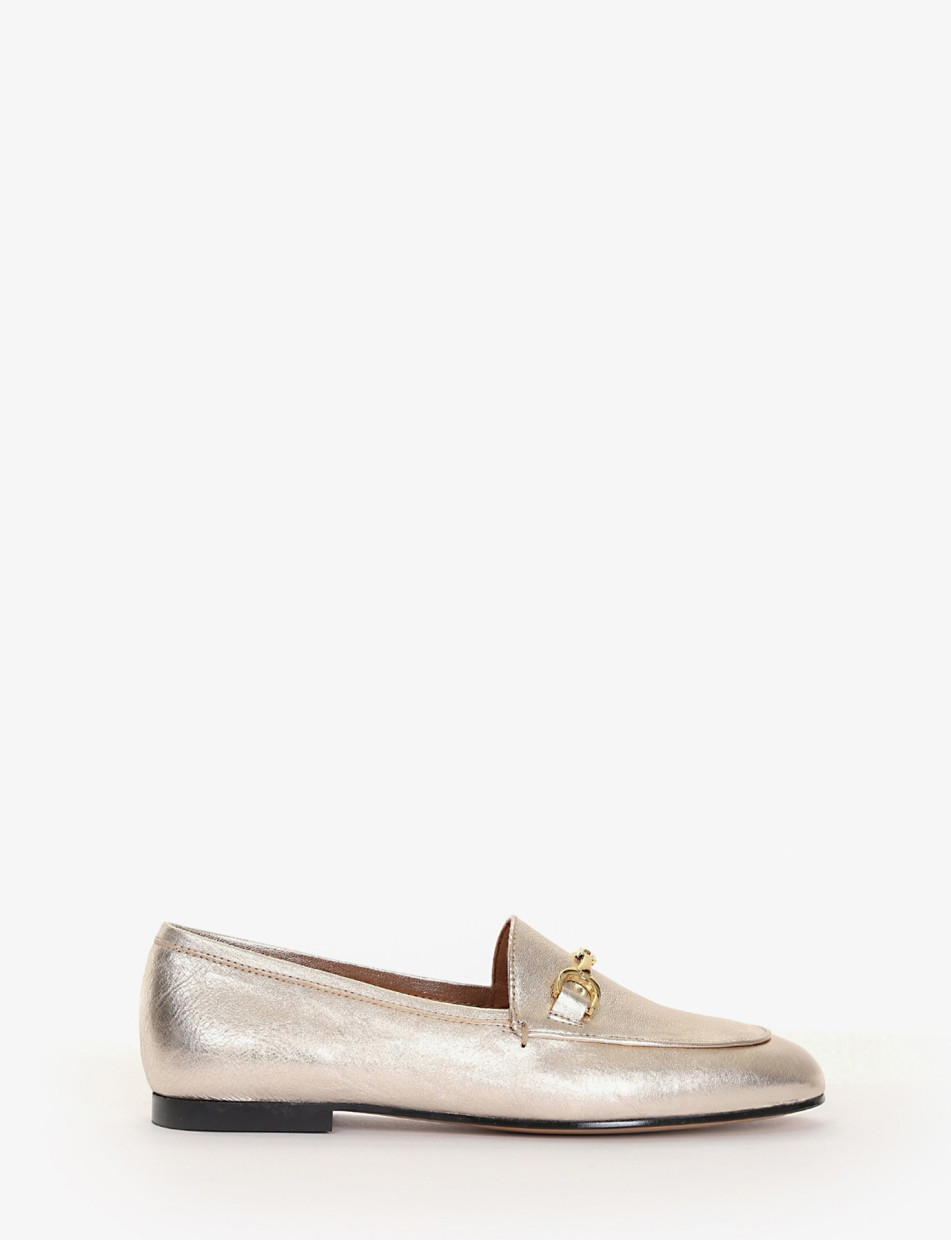 mocassino tacco 1 cm argento