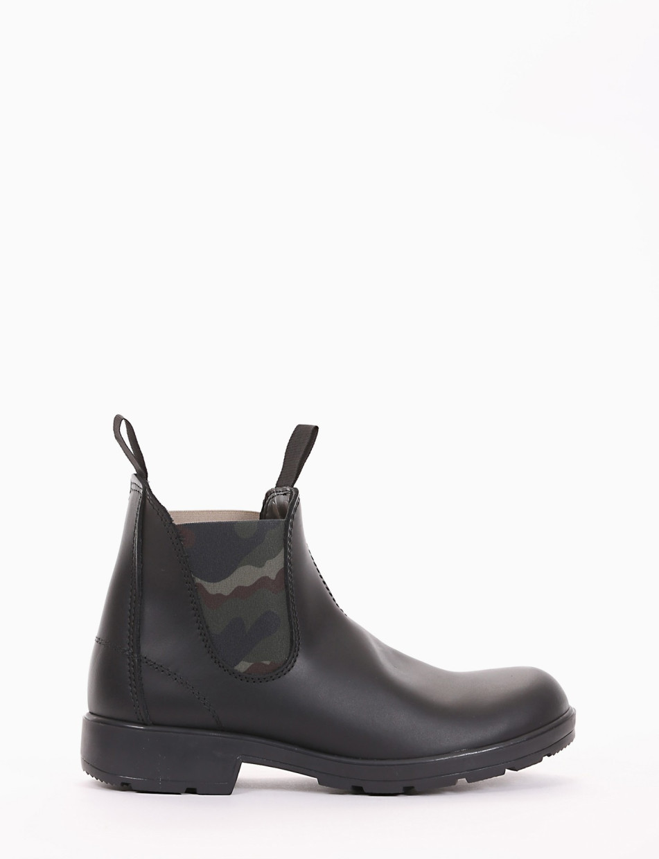 Ankle boots heel 2 cm green leather