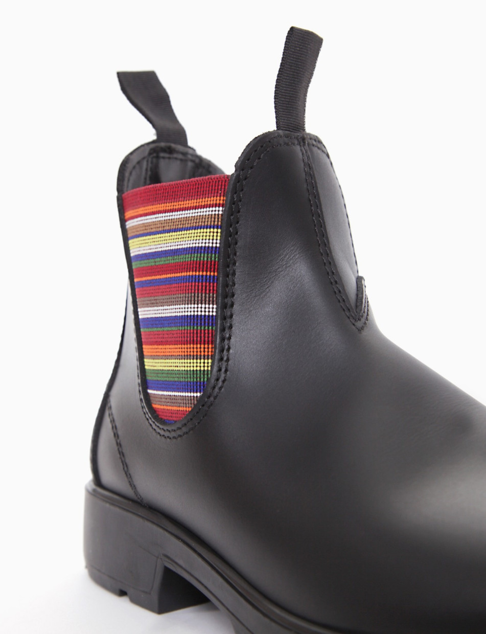 Ankle boots heel 2 cm multicolor leather