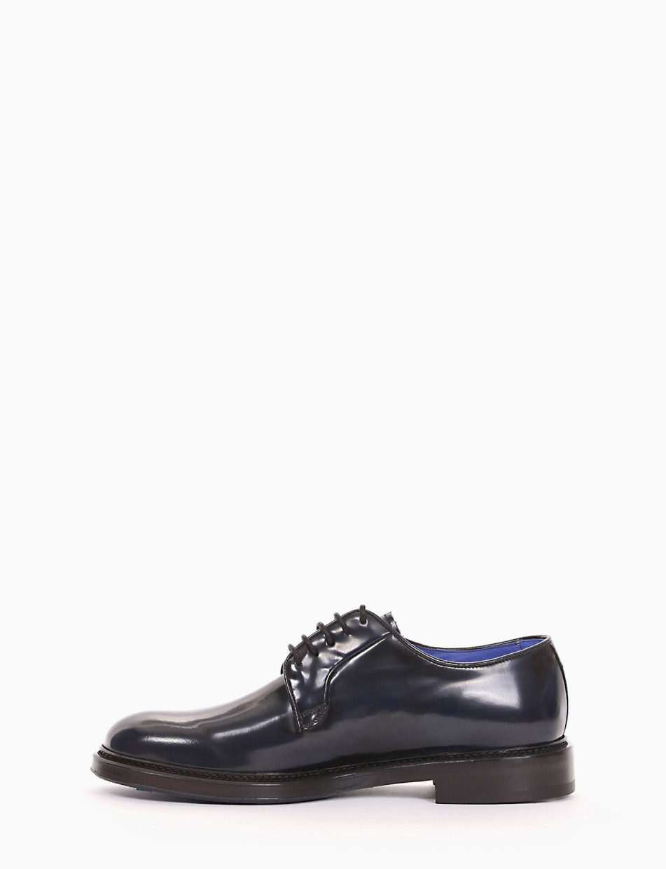 Lace-up shoes heel 2 cm blu leather
