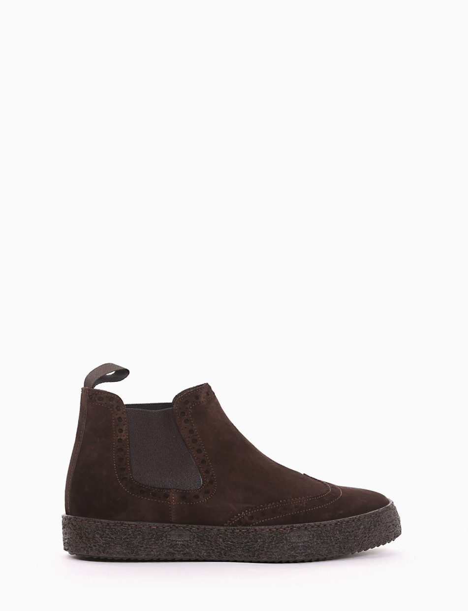 Ankle boots dark brown chamois