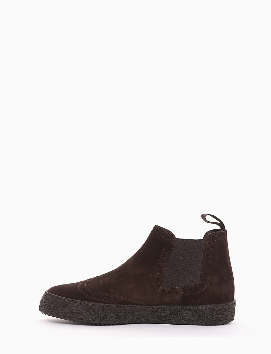 Ankle boots dark brown chamois