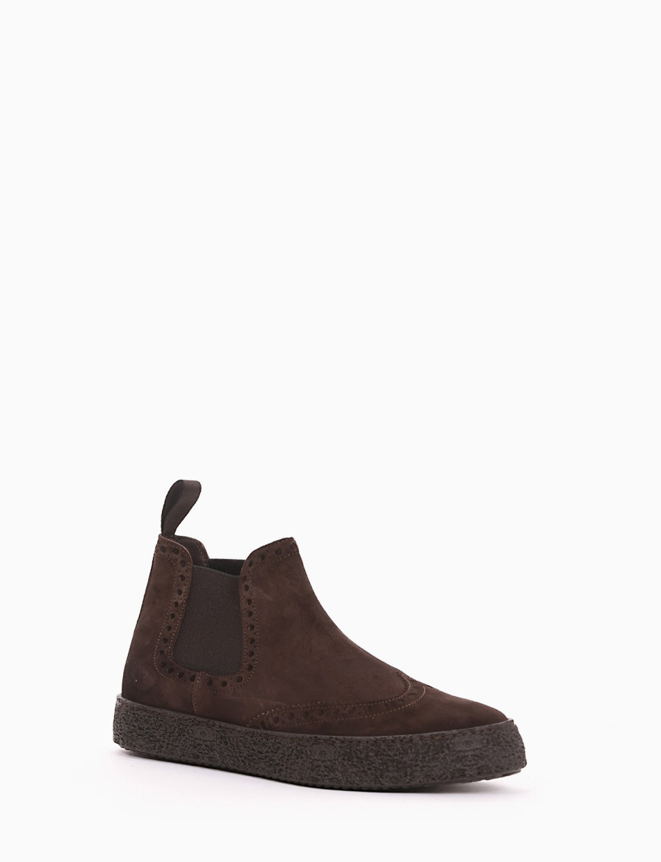 Ankle boots dark brown chamois