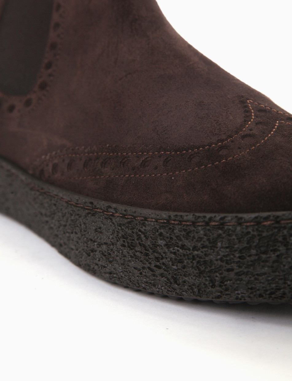 Ankle boots dark brown chamois