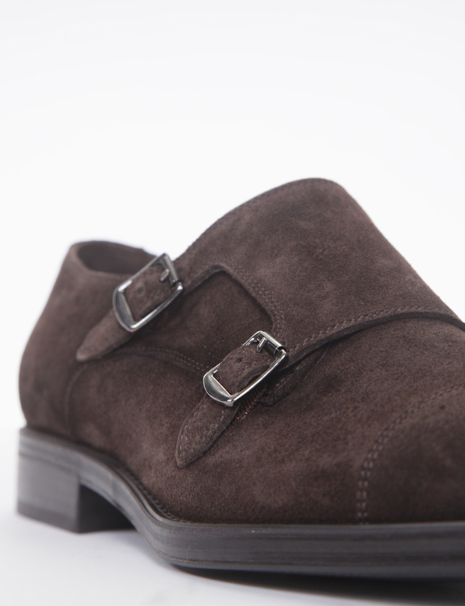 Lace-up shoes heel 2 cm dark brown chamois