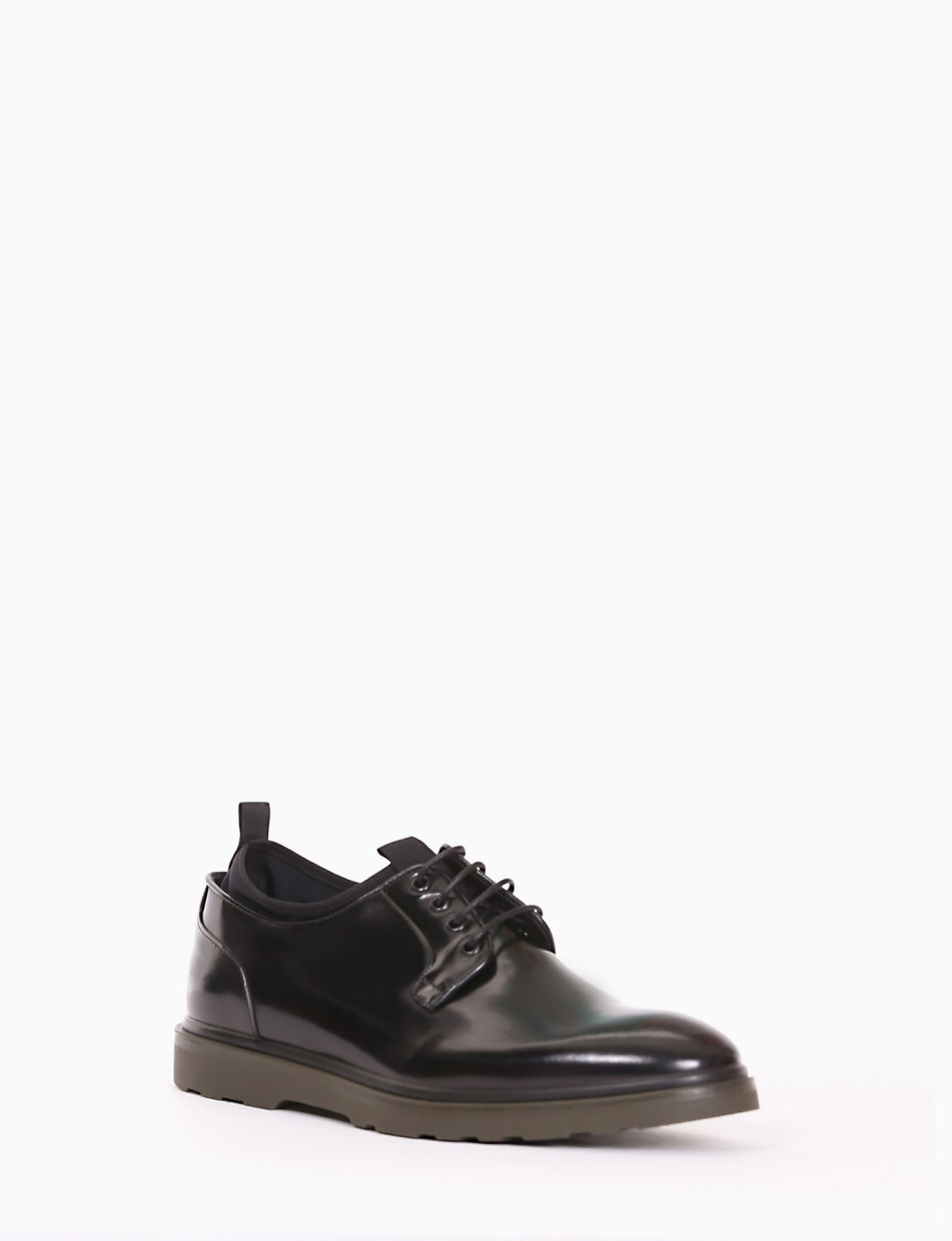 Lace-up shoes heel 2 cm black leather