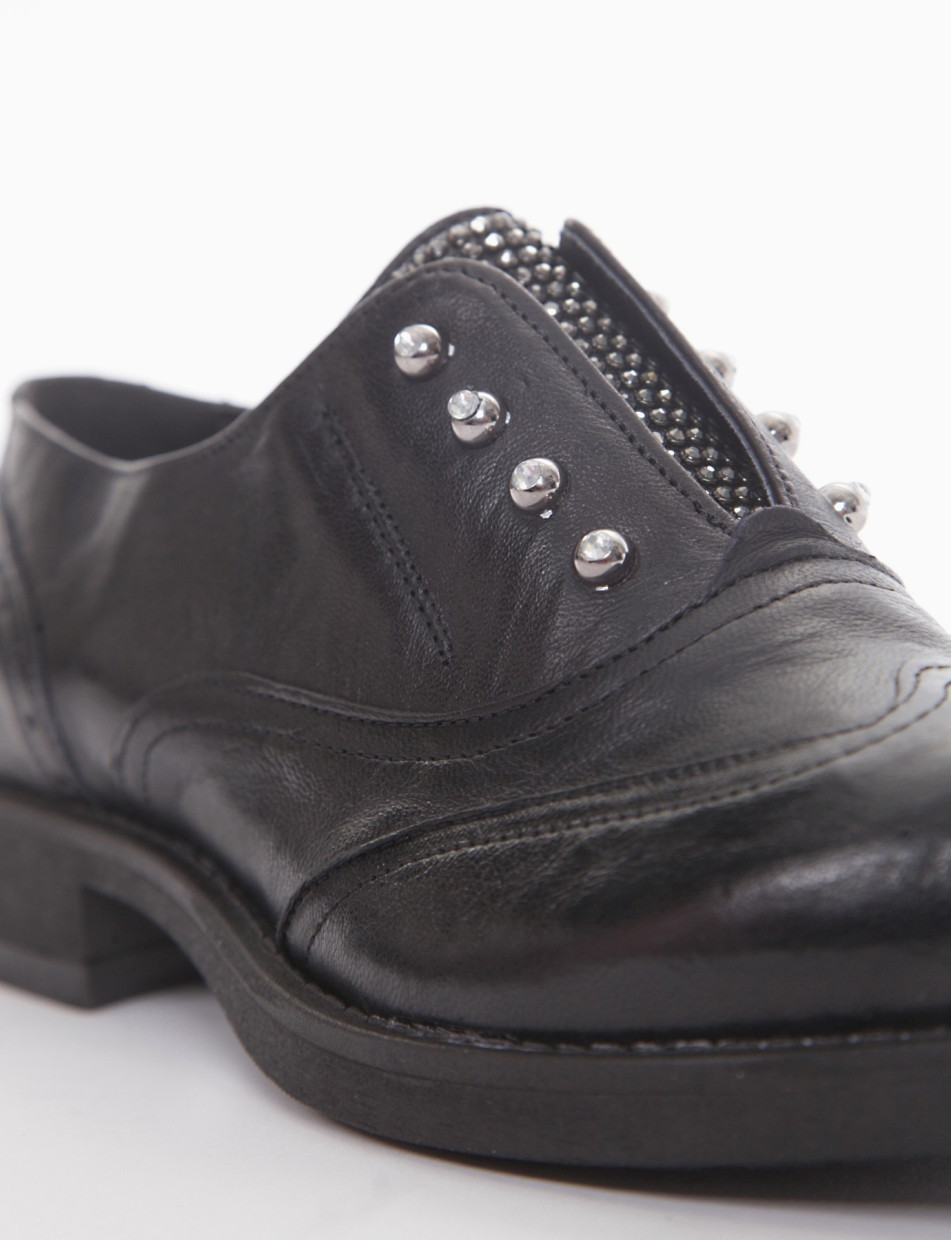 scarpa no lace tacco 1 cm nero