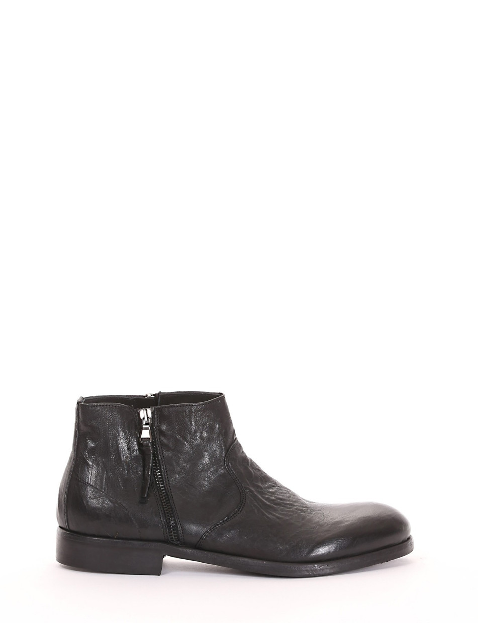 Ankle boots heel 2 cm black leather