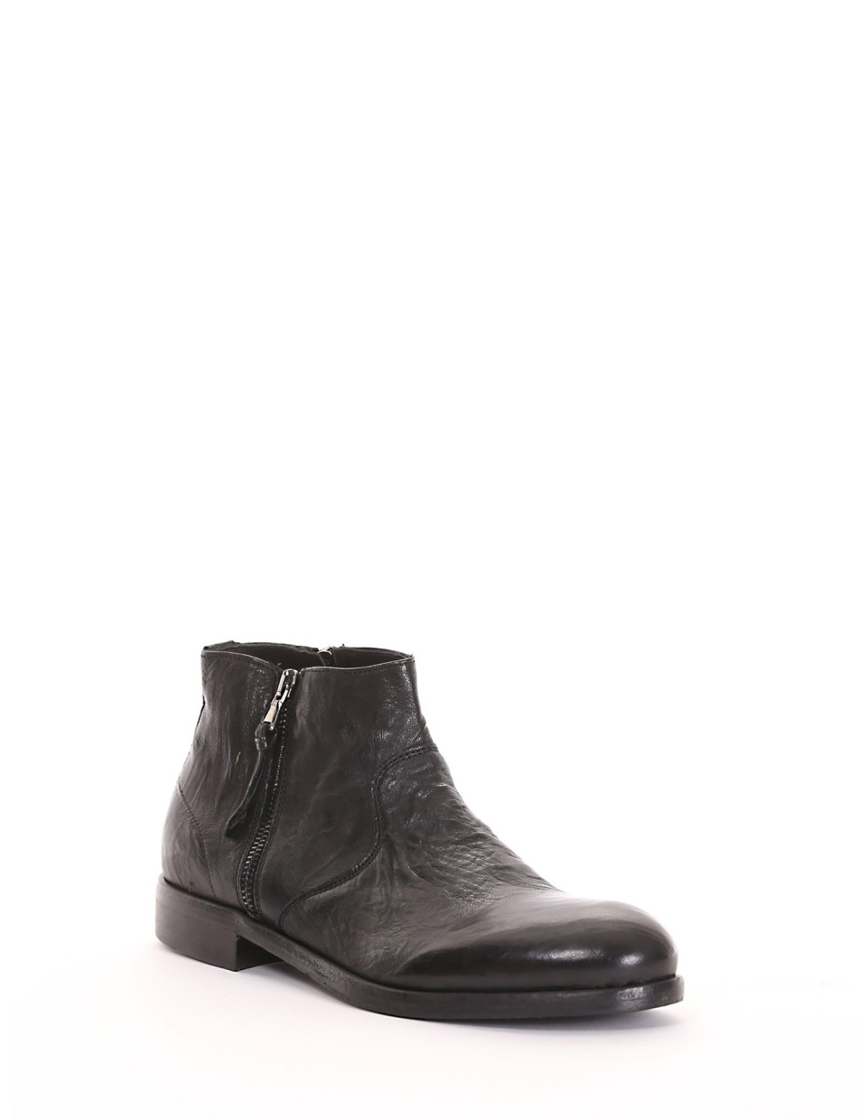 Ankle boots heel 2 cm black leather