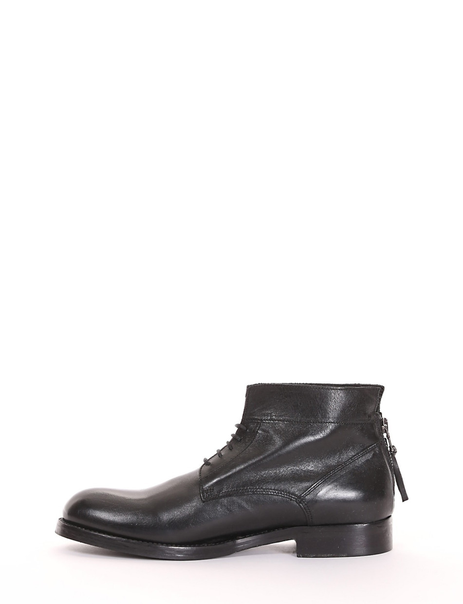 Ankle boots heel 2 cm black leather